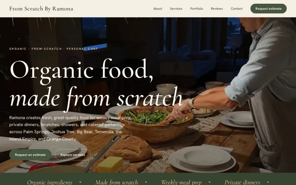 From Scratch By Ramona website, desktop view