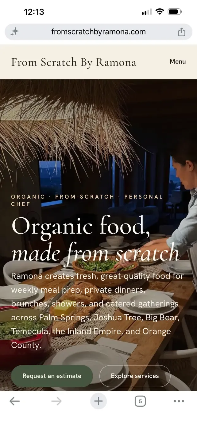 From Scratch By Ramona website preview